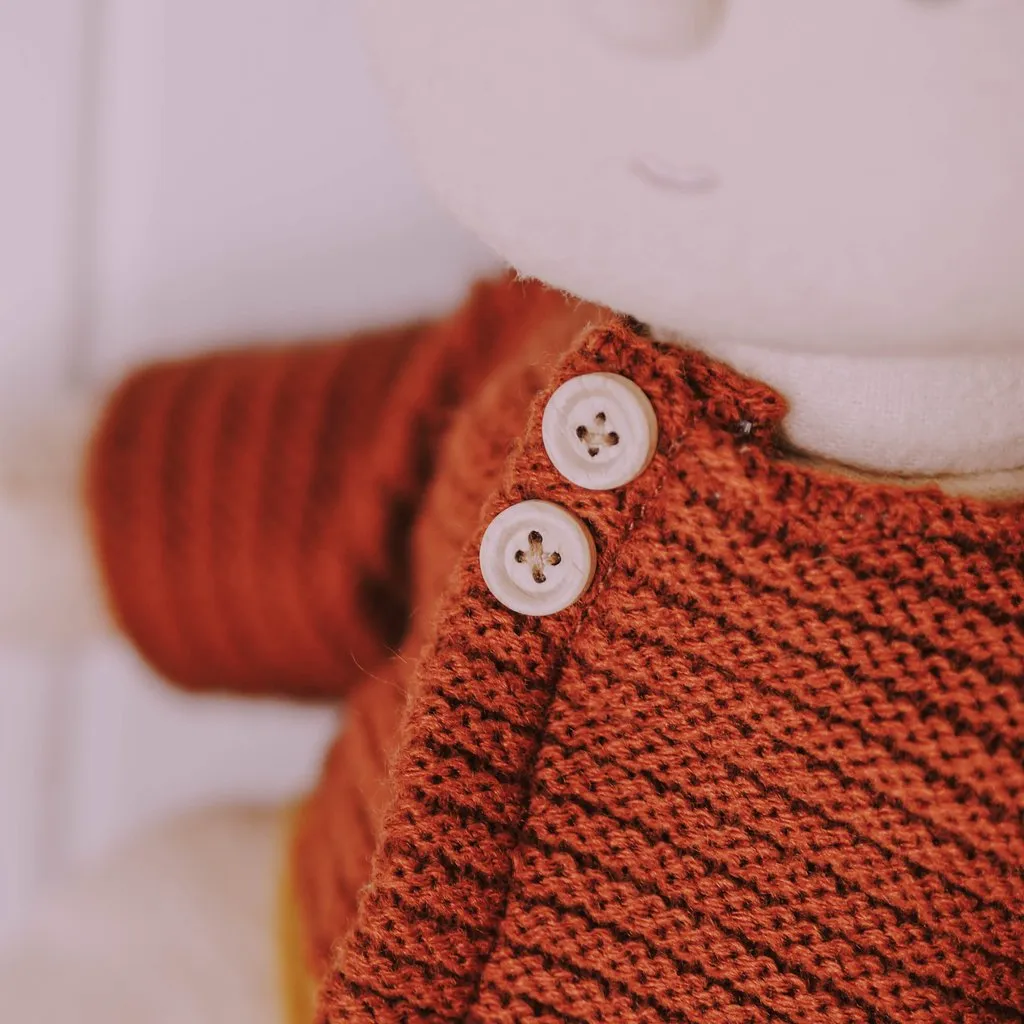 Olli Ella Dinkum Doll Cardigan - Chestnut