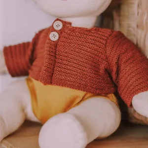 Olli Ella Dinkum Doll Cardigan - Chestnut