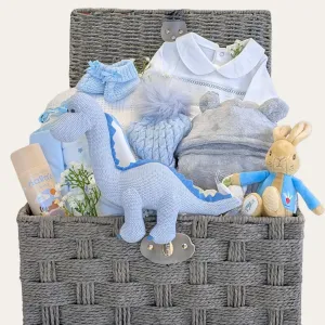 Organic Knit Dinosaur & Beatrix Potter, Baby Boy Gift Hamper