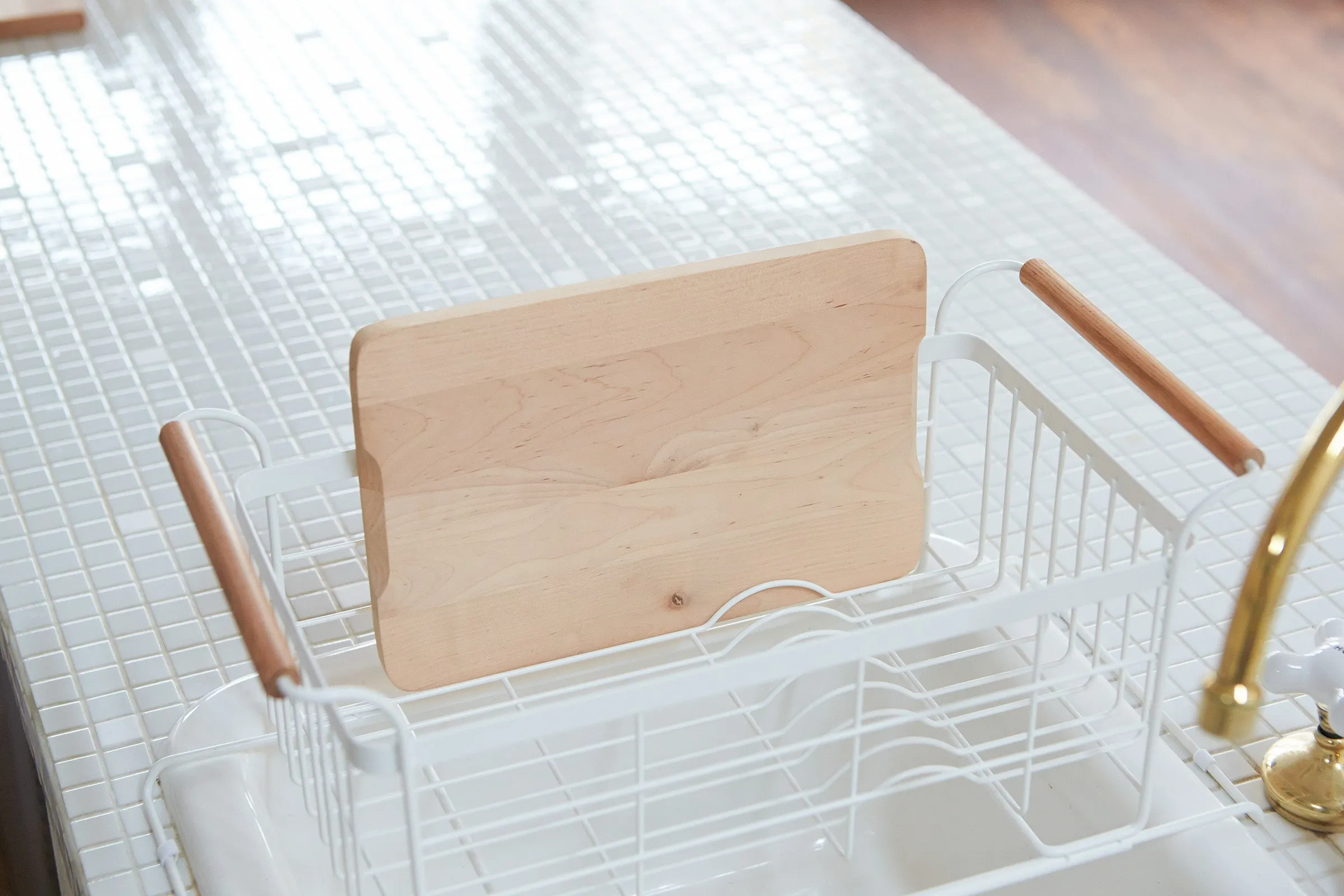 Over-the-Sink Dish Rack - Steel   Wood