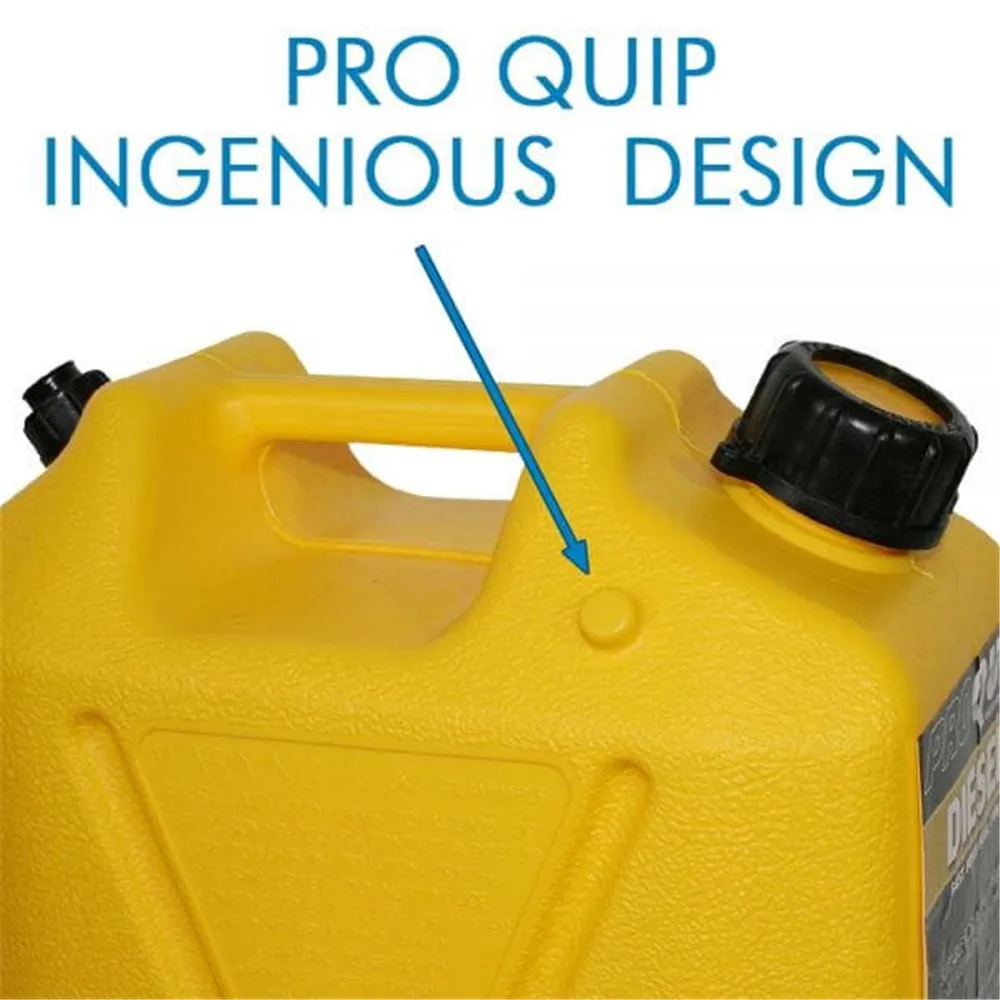 Pro Quip 10L Plastic Fast Pour Fuel Jerry Can - Diesel Yellow - 1009