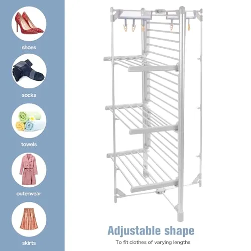 Rainberg Heated Clothes Airer, 3-Tier clothes airer (New)