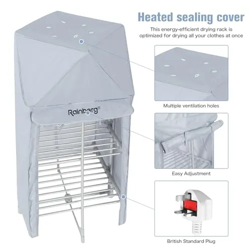 Rainberg Heated Clothes Airer, 3-Tier clothes airer (New)