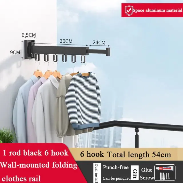 Retractable Folding Clothes Drying Rack