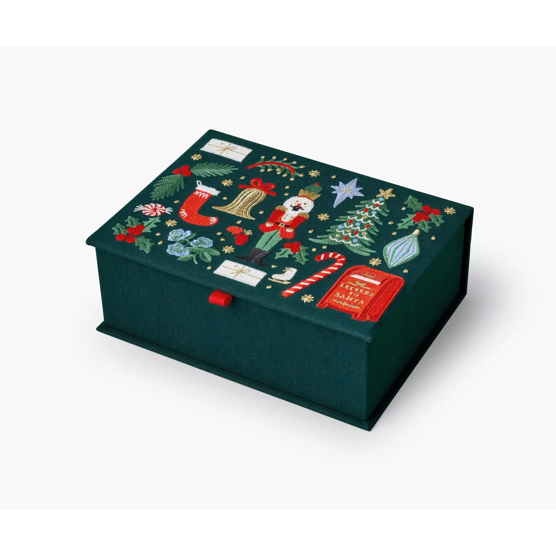 Rifle Paper Co Holiday Large Embroidered Keepsake Box