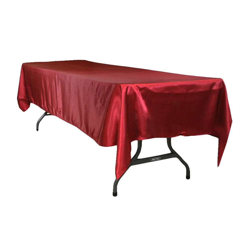 Satin Rectangular 60"x120" Tablecloth - Burgundy