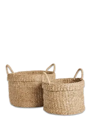 Slouchy Seagrass Basket, Natural, Set of 2