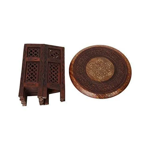 SwuD Wooden Sheesham Handmade Stool for Living Room | Table for Bedroom | Stool for Dressing Table | Bedside Stool | Office Stool | Bar Stool | Side Table | Coffee Table | Balcony Stool