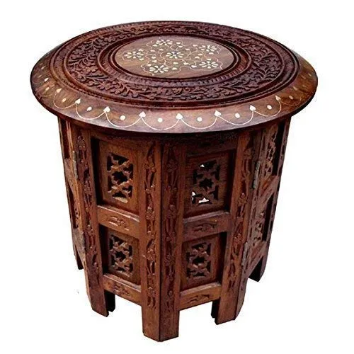 SwuD Wooden Sheesham Handmade Stool for Living Room | Table for Bedroom | Stool for Dressing Table | Bedside Stool | Office Stool | Bar Stool | Side Table | Coffee Table | Balcony Stool