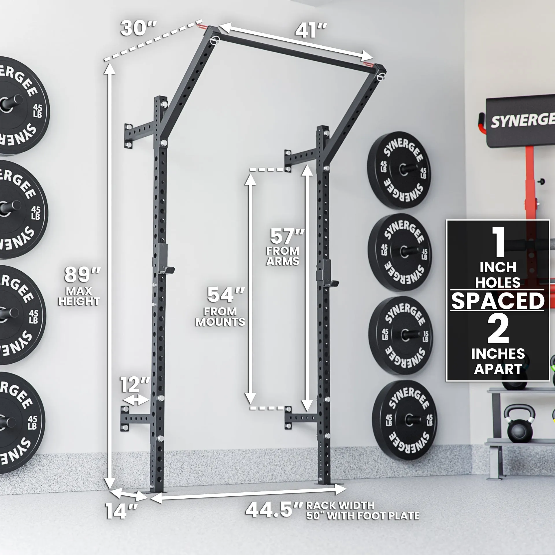 Synergee 2200 Series Wall Mounted Squat Rack