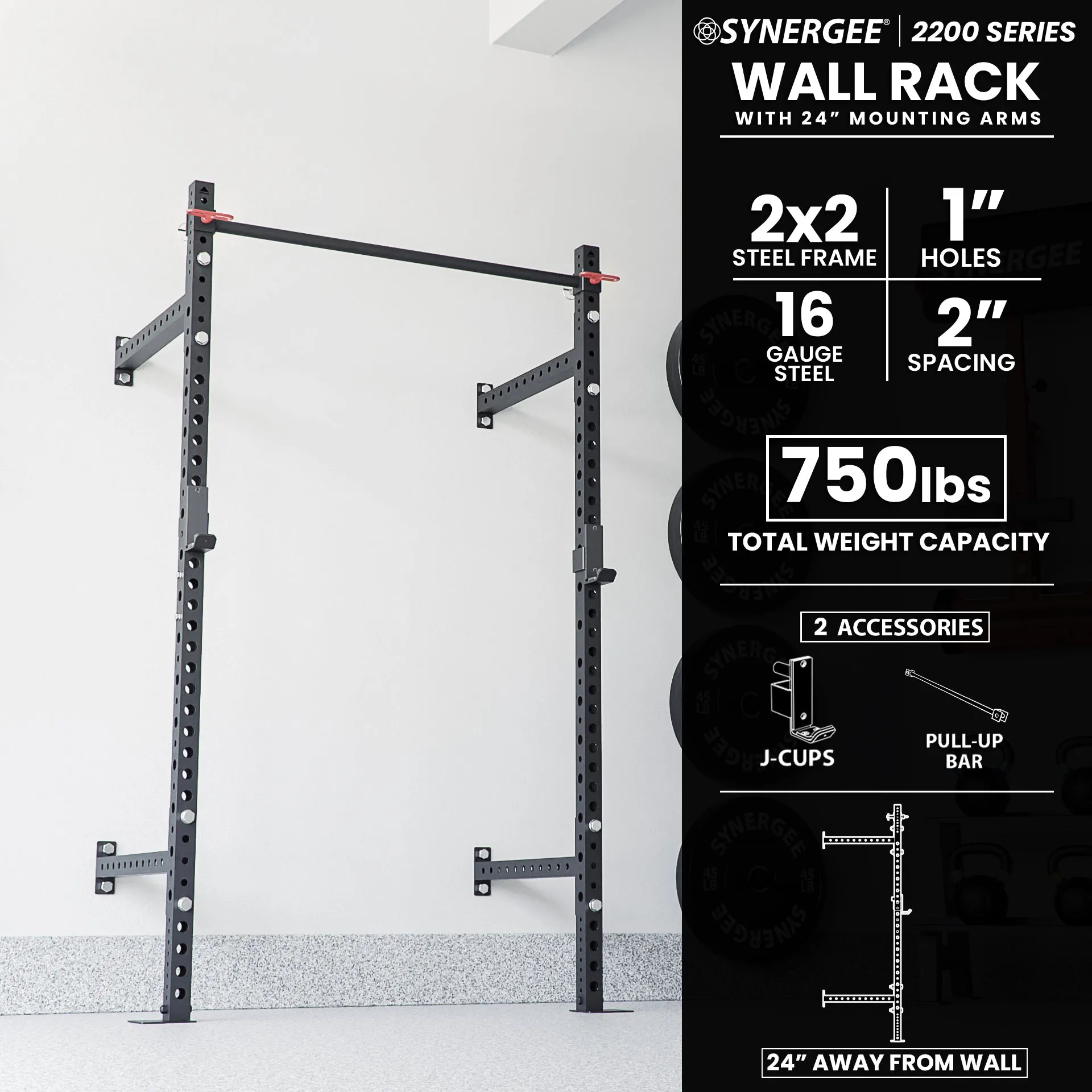 Synergee 2200 Series Wall Mounted Squat Rack