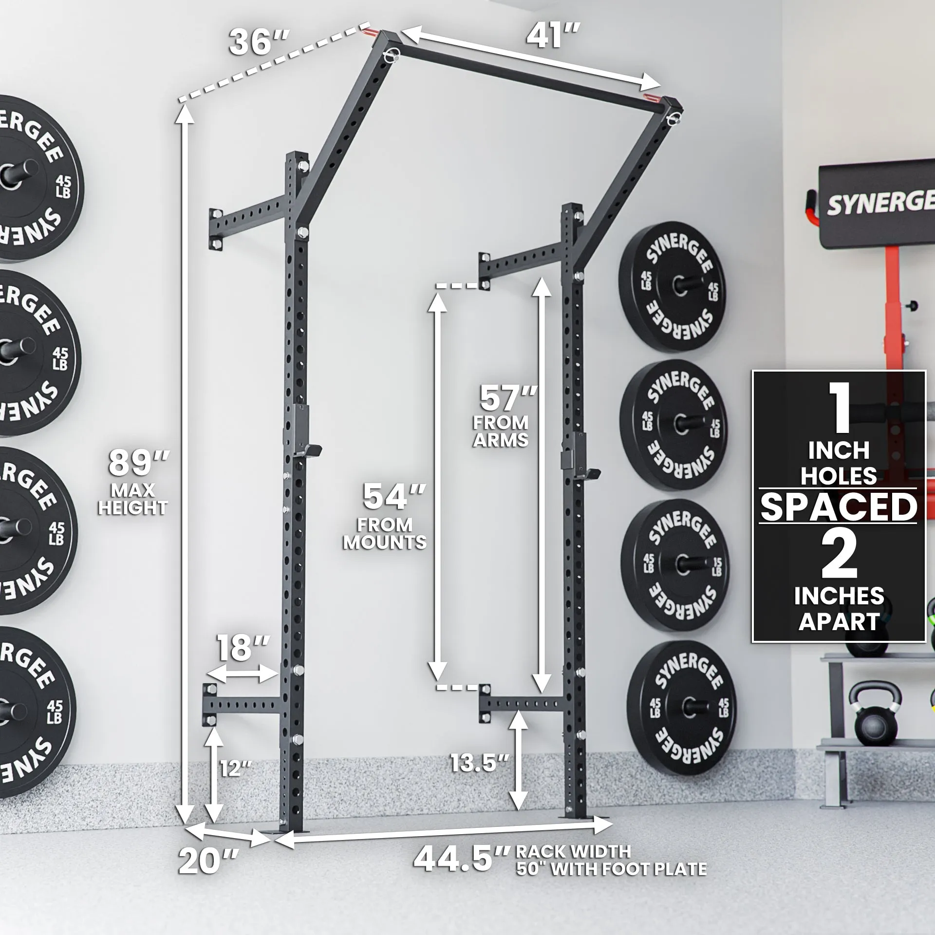 Synergee 2200 Series Wall Mounted Squat Rack