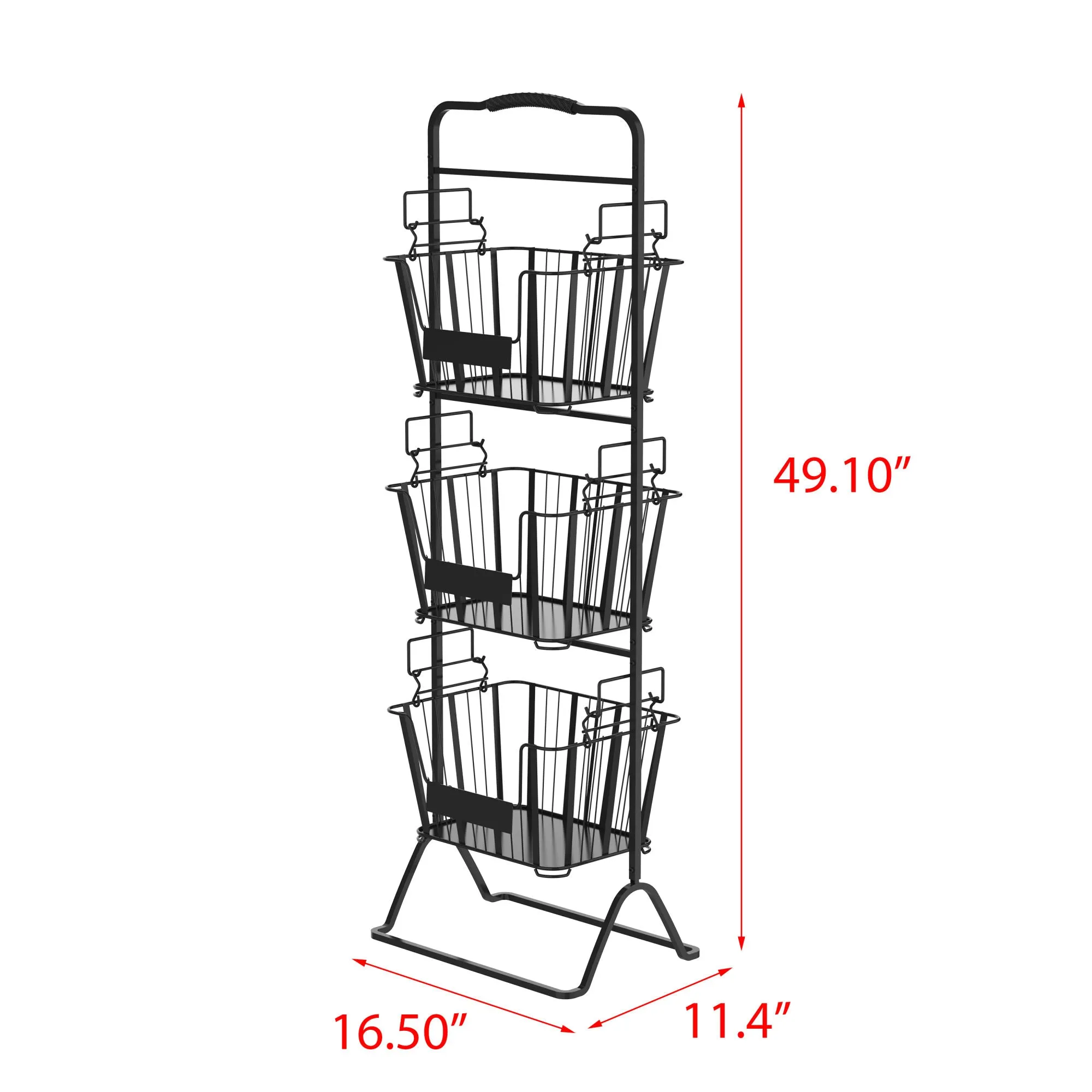 Tier Metal Wire Storage Basket Stand with Removable Baskets