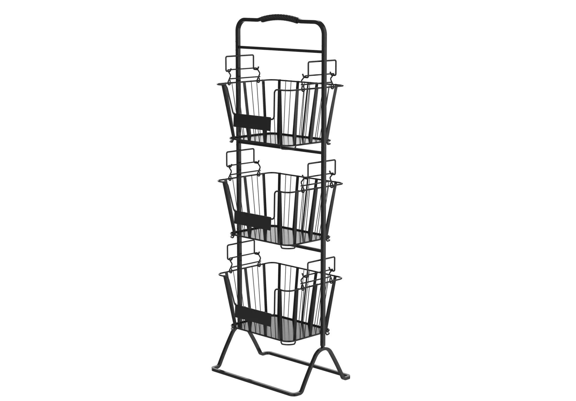 Tier Metal Wire Storage Basket Stand with Removable Baskets