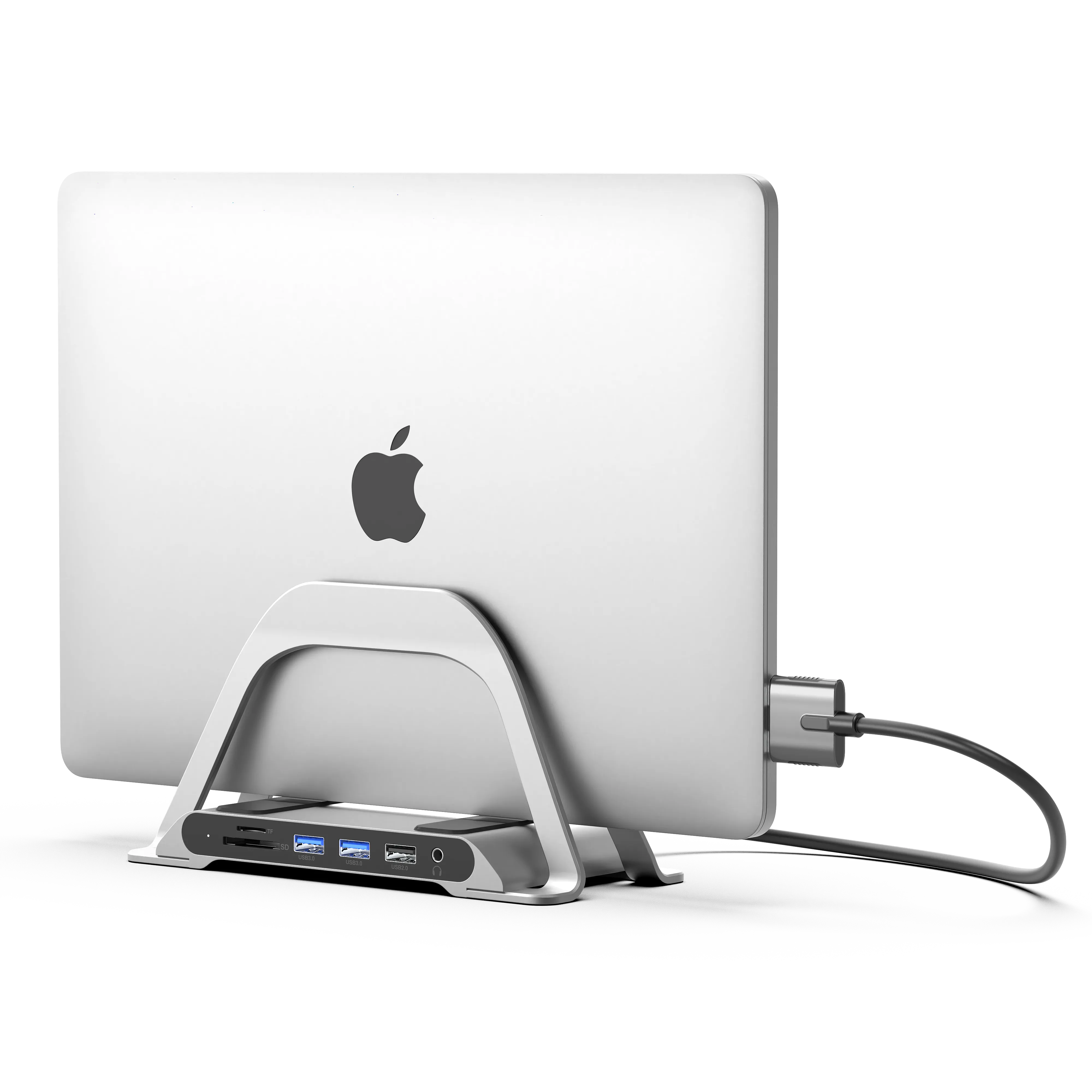 Vertical MacBook Stand with Integrated Hub