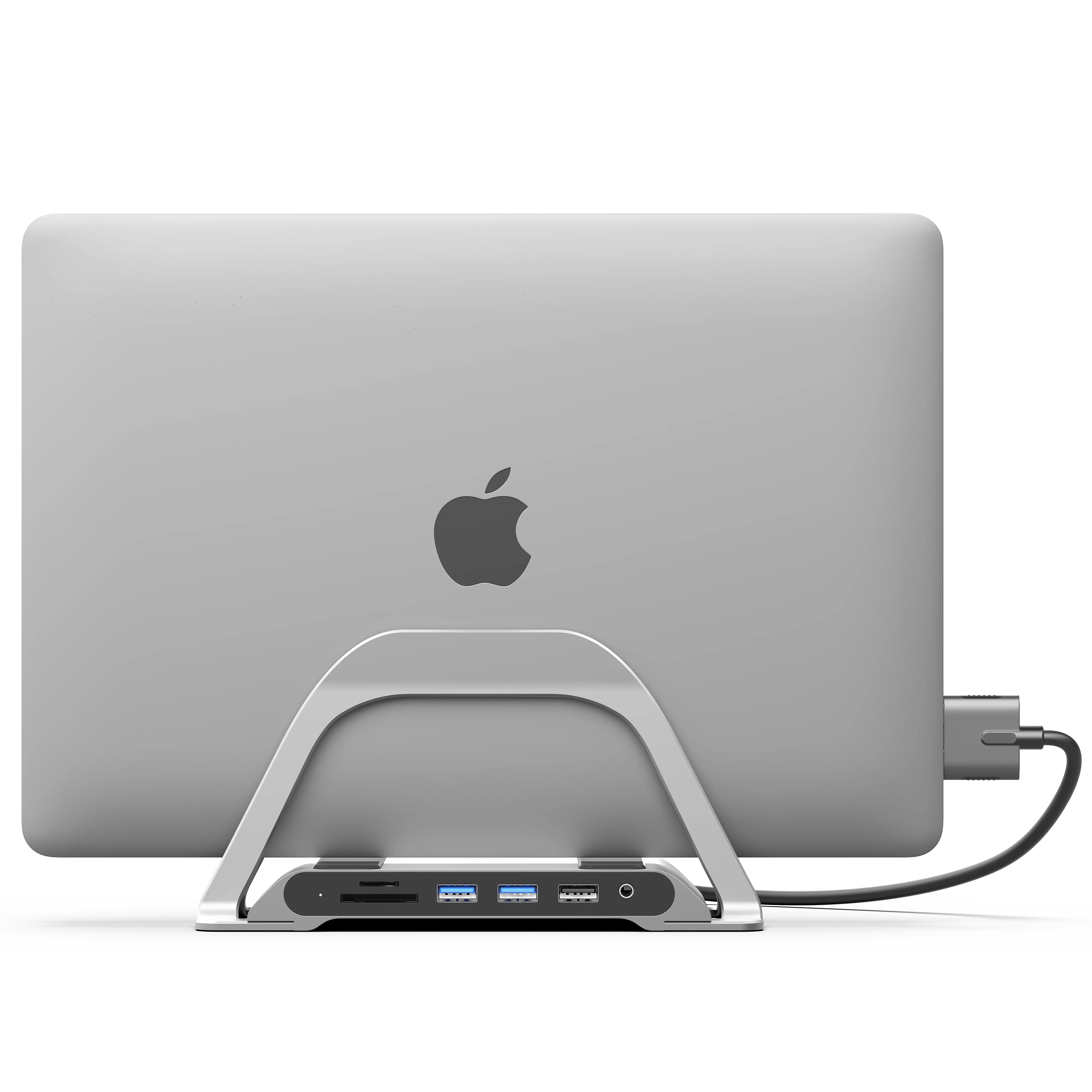 Vertical MacBook Stand with Integrated Hub