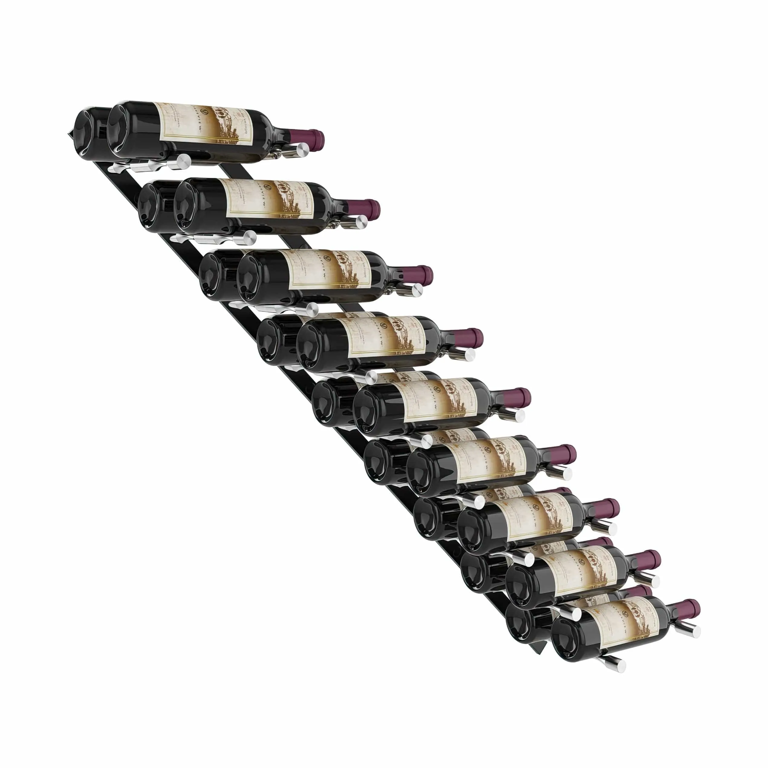 Vino Pins Flex 45° Wall Mounted Wine Rack (18 Bottles - Double Depth)