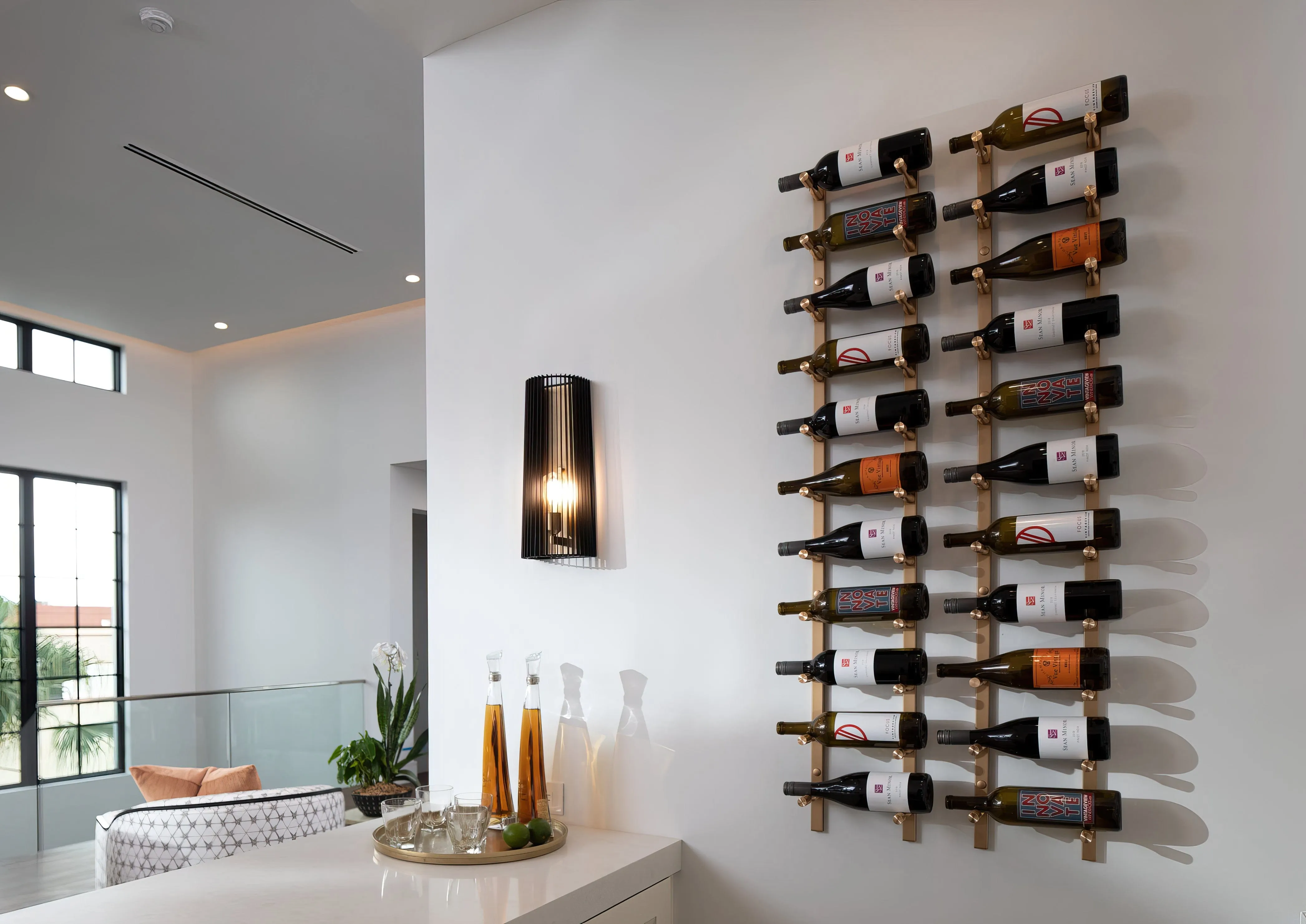 Vino Pins Flex 45° Wall Mounted Wine Rack (18 Bottles - Double Depth)