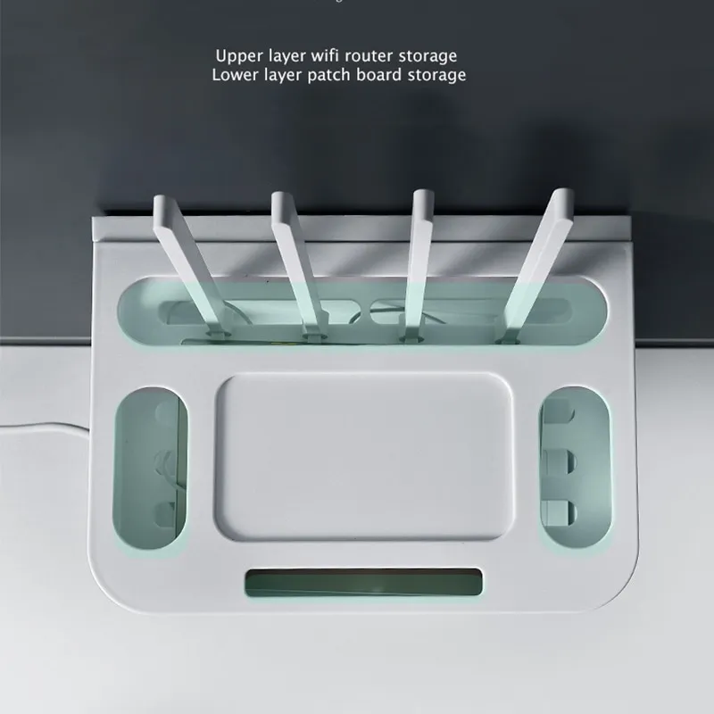 Wall-Mounted Wifi Cable Socket Storage Organizer Box