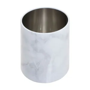 White/Grey Marble Effect Utensil Holder