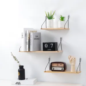 Wood Living Room Hanging Storage Wall Shelf